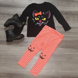 Cat & Jack Halloween Vampire Kitty +Jack-O-Latern pants